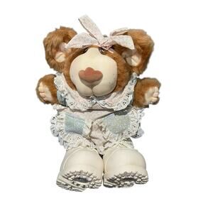 Vintage Furskins stuffed plush Teddy Bear Persimmon Coleco 1985 14”